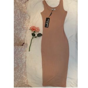 Cuty Fashion Tan Bodycon Dress